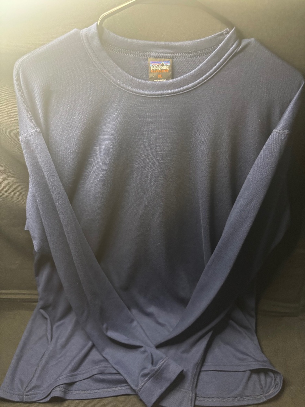 Vintage Patagonia Capilene Long Sleeve Shirt Men’s XL Navy Blue Made In USA.